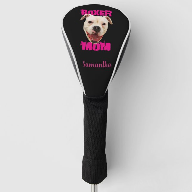 Boxer dog mum golf head cover (Front)