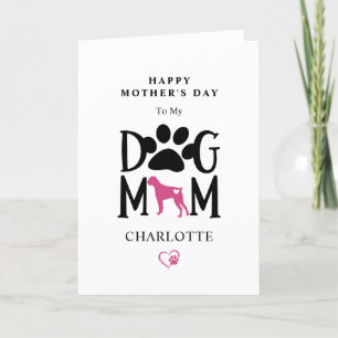 Boxer Dog Mum Monogram Name Mother's Day Holiday Card