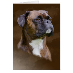 Boxer Dog Oil Painting Art Portrait