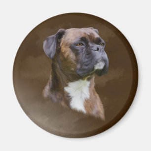 Boxer Dog Oil Painting Art Portrait Magnet