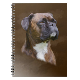 Boxer Dog Oil Painting Art Portrait Notebook