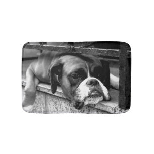 Boxer Dog On Windowsill bmcn Bath Mat