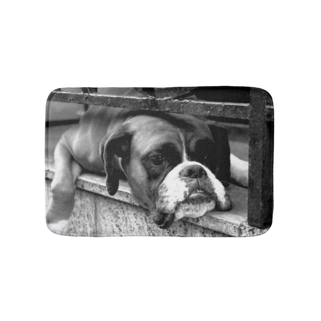 Boxer Dog On Windowsill bmcna Bath Mat (Front)