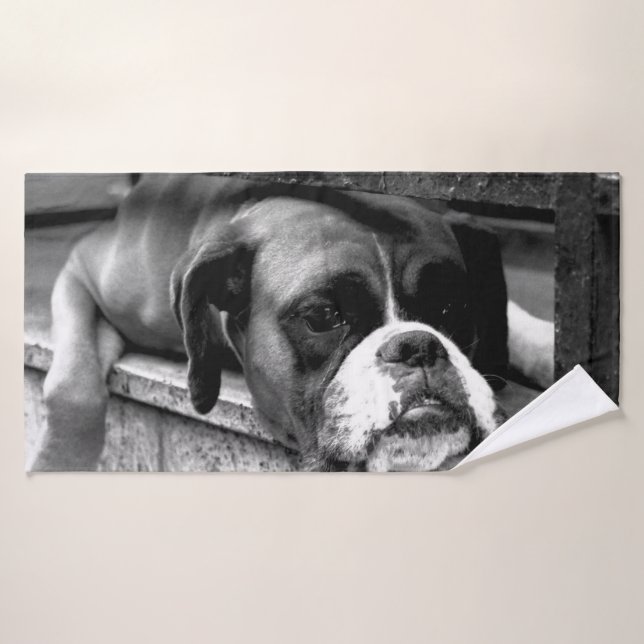 Boxer Dog On Windowsill btm Bath Towel Set (Bath Towel)