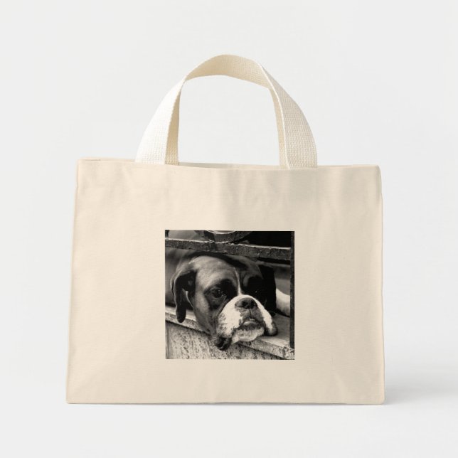 Boxer Dog On Windowsill ttcnm Mini Tote Bag (Front)