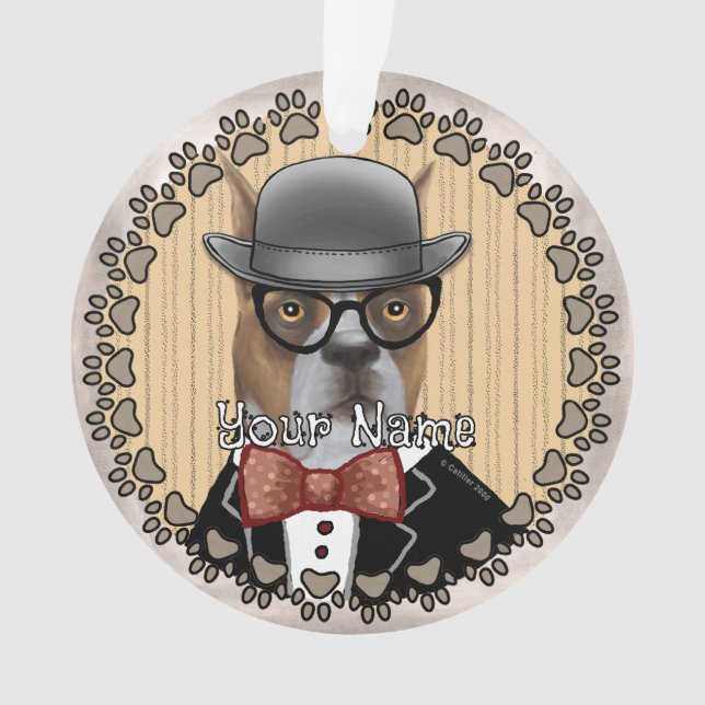 Boxer Dog  Ornament (Front)