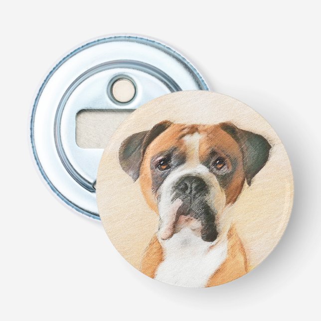Boxer Dog Painting Uncropped Original Animal Art Bottle Opener (Front)