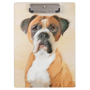 Boxer Dog Painting Uncropped Original Animal Art Clipboard