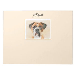 Boxer Dog Painting Uncropped Original Animal Art Notepad