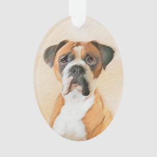 Boxer Dog Painting Uncropped Original Animal Art Ornament