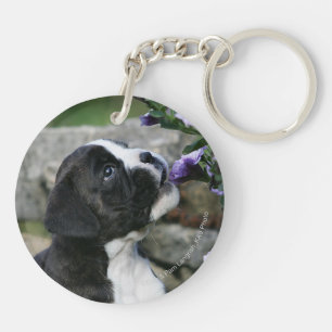 Boxer Dog Panting Key Ring