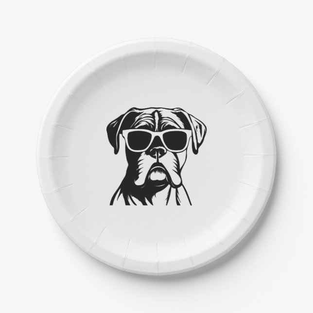 Boxer Dog Paper Plate (Front)
