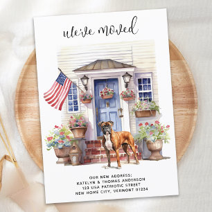 Boxer Dog Patriotic Personalised Pet Moving Announcement