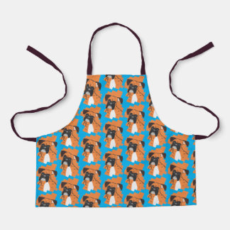 Boxer Dog Pattern Apron