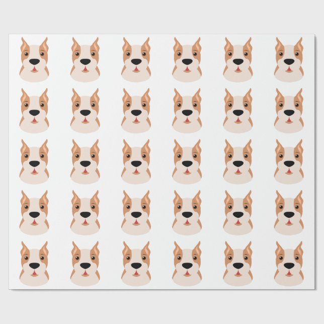 BOXER DOG PATTERN Wrapping Paper (Flat)