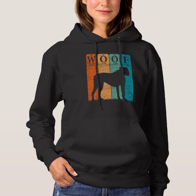 Boxer Dog Periodic Table Elements Dog Lover Woof Hoodie (Front)
