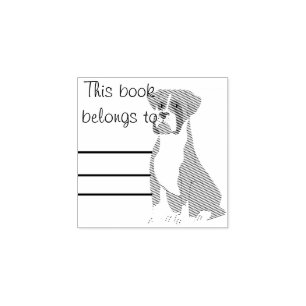 Boxer Dog Personal Library Book Stamp