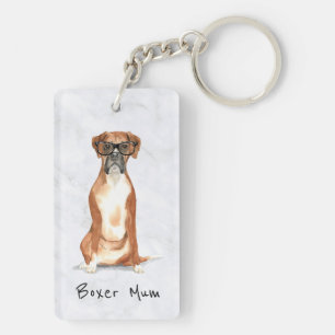 Boxer Dog personalised Acrylic Key Ring