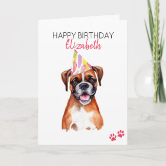 Boxer Dog Personalised Happy Birthday Card