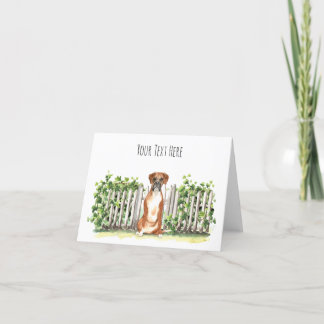 Boxer Dog Personalized Text Greeting Card