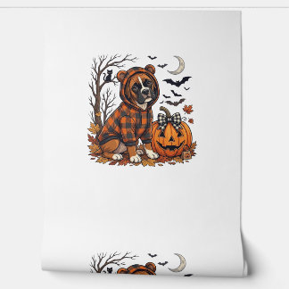 Boxer Dog Plaid Hoodie Halloween Pumpkin Bats_1 Wallpaper