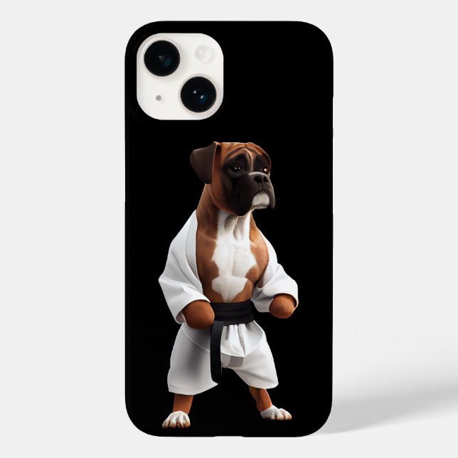 Boxer Dog Play Karate, Boxer Dog Karate Player Case-Mate iPhone Case (Back)