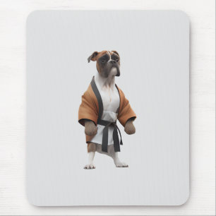 Boxer Dog Play Karate, Karate Champion Boxer Dog C Mouse Pad
