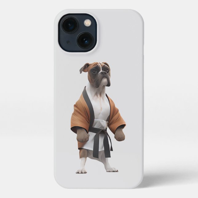 Boxer Dog Play Karate, Karate Champion Boxer Dog iPhone Case (Back)