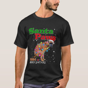 Boxer Dog Pooping Christmas 2024 Funny Santa Paws T-Shirt