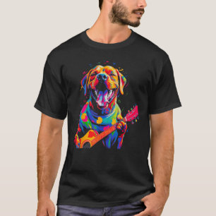 Boxer Dog Pop Guitar T-Shirt