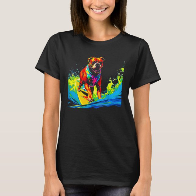 Boxer Dog Pop Surf T-Shirt (Front)