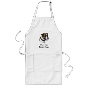 Boxer dog portrait photo long apron