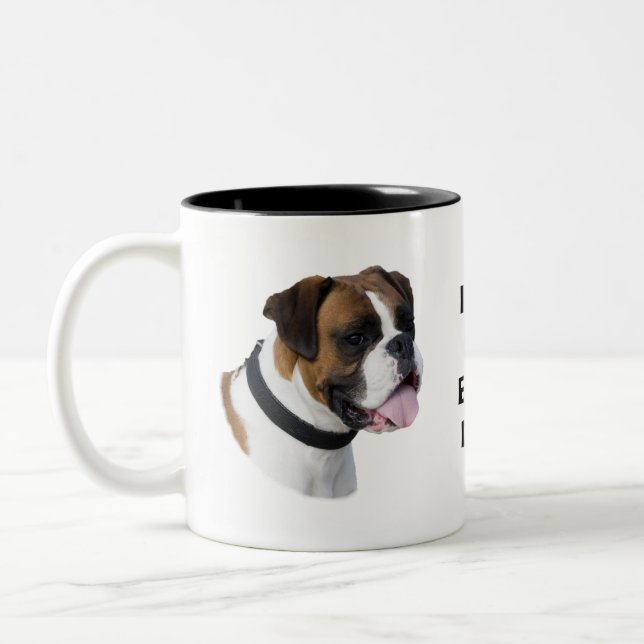 Boxer dog portrait photo Two-Tone coffee mug (Left)