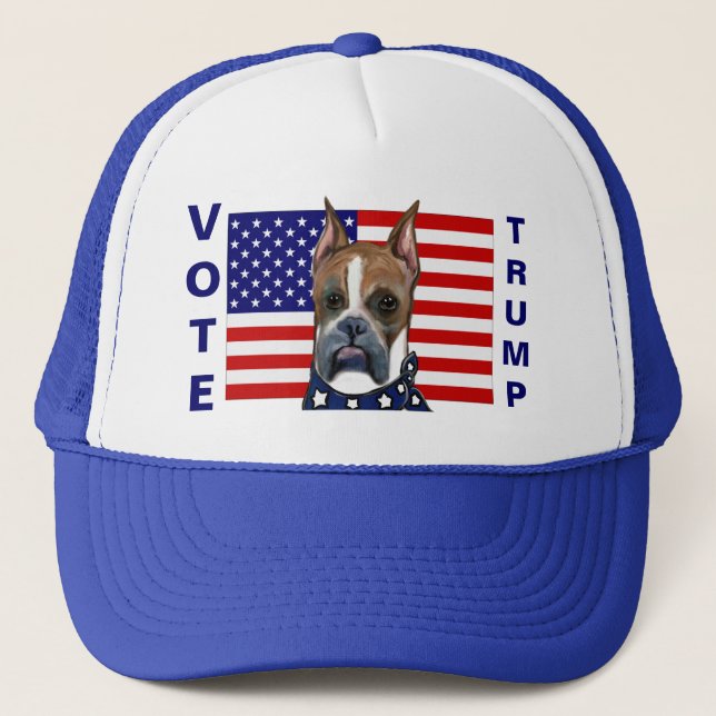 Boxer Dog Portrait Trucker Hat (Front)