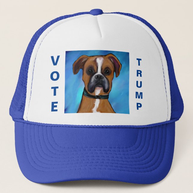Boxer Dog Portrait Trucker Hat (Front)