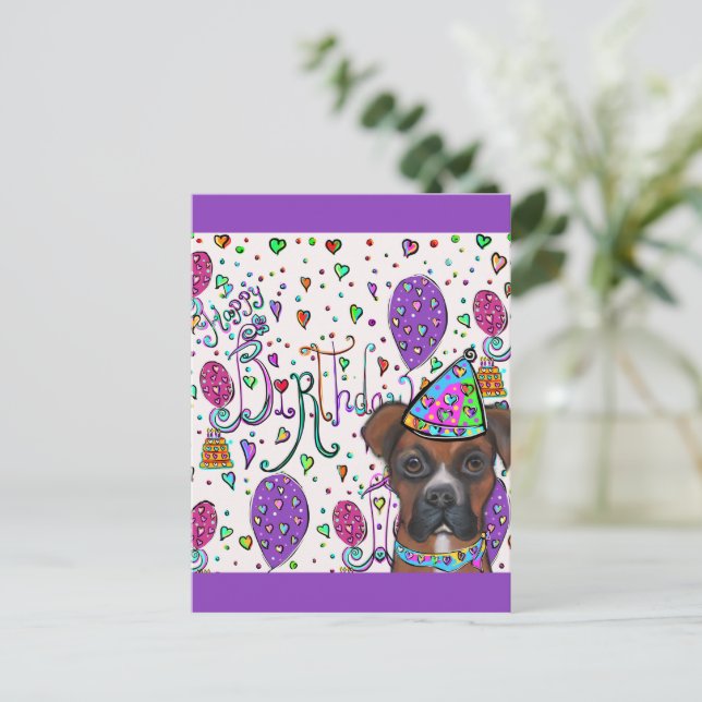 Boxer Dog Postcard (Standing Front)