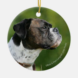 Boxer Dog Profile Ceramic Tree Decoration