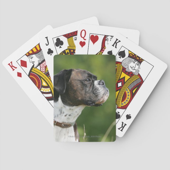 Boxer Dog Profile Playing Cards (Back)