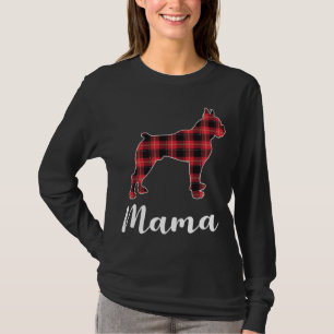 Boxer Dog Puppy Red plaid funny Christmas T-Shirt