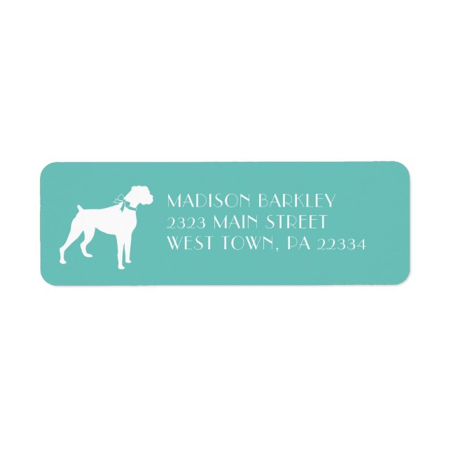 Boxer Dog Puppy Return Address Label (Front)
