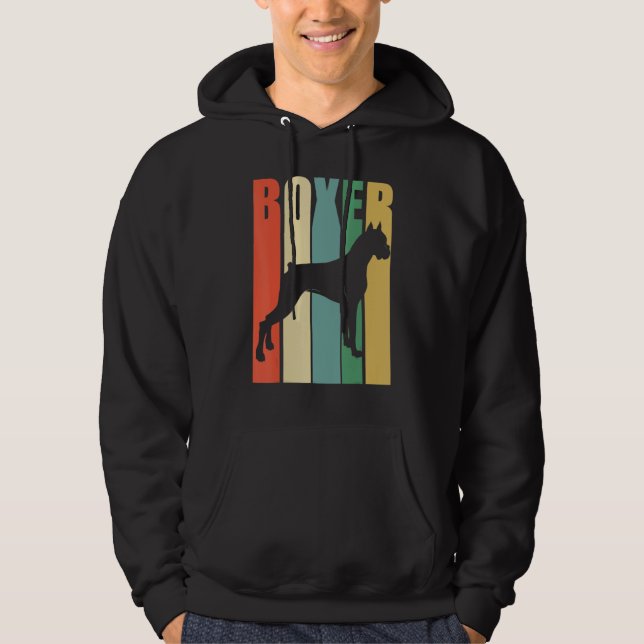 Boxer Dog Retro Hoodie (Front)