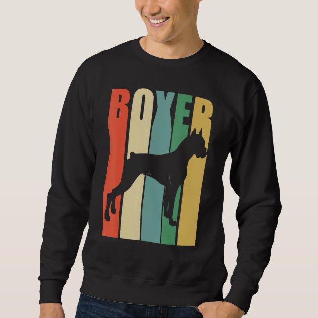 Boxer Dog Retro Sweatshirt (Front)
