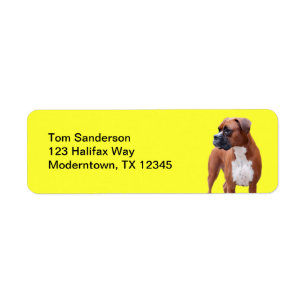 Boxer dog return address label