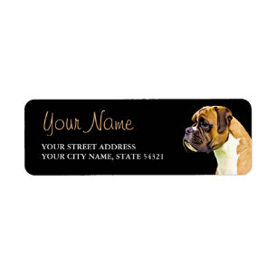 Boxer Dog Return Address Label