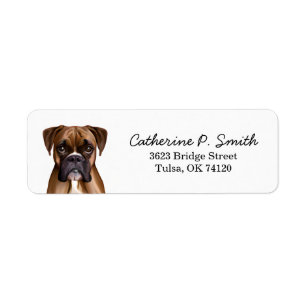 Boxer Dog Return Address Label