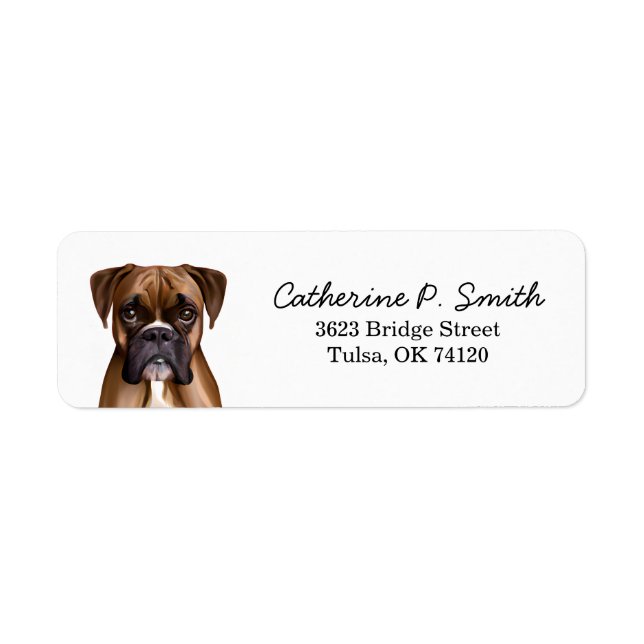 Boxer Dog Return Address Label (Front)