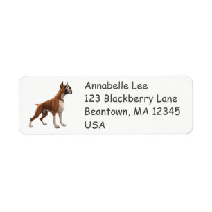 Boxer Dog Return Address Label