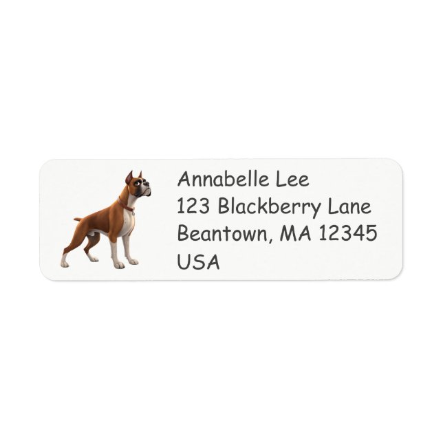 Boxer Dog Return Address Label (Front)
