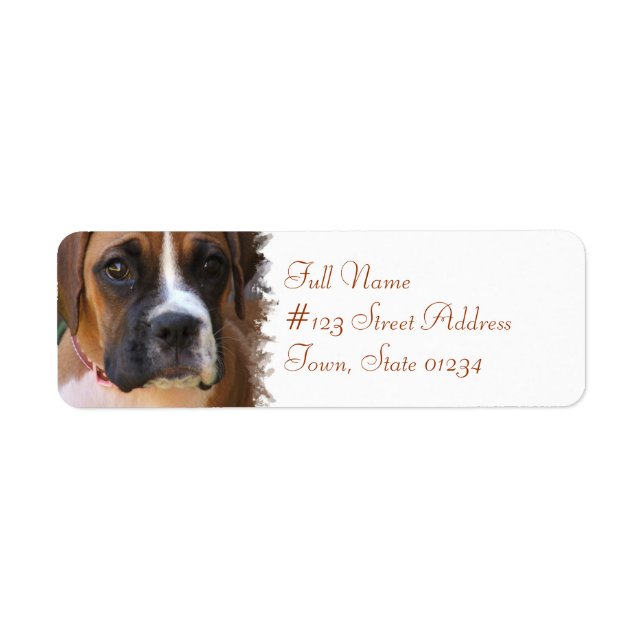 Boxer Dog Return Address Label (Front)