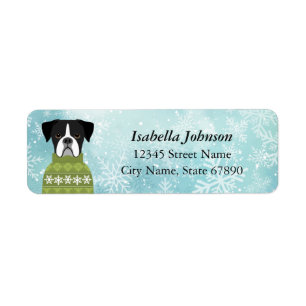 Boxer Dog Return Address Label